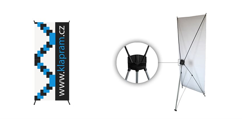 Rozměry X-banneru 60x160, 80x180 a 120x200 cm