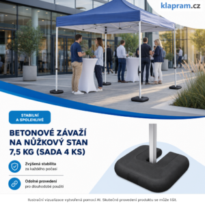 Betonové závaží na nůžkový stan 7,5 kg (sada 4 ks) – Lifestyle – AI vizualizace