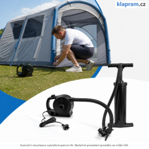 Elektrická pumpa pro nafukovací stan 800 W – Lifestyle – AI vizualizace