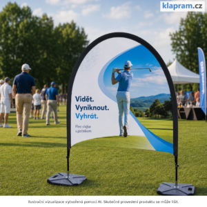Flex vlajka s potiskem S a M – Lifestyle – AI vizualizace