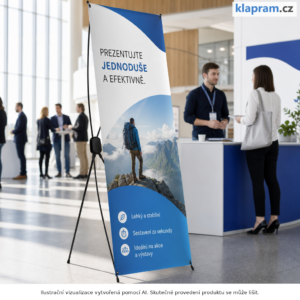 Levný X-banner ECONOMY s tiskem – výprodej – Lifestyle – AI vizualizace