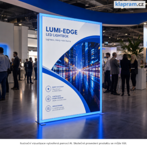 Lightbox Lumi-Edge s barevně svítícím rámem – Lifestyle – AI vizualizace
