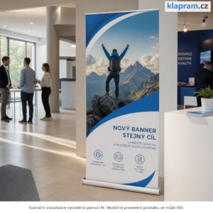 Náhradní banner do roll upu – tisk na banner 510 g – Lifestyle – AI vizualizace