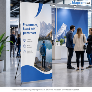 Pevný X-banner Popular s tiskem – 60 a 80 cm – Lifestyle – AI vizualizace