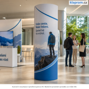 Pop up věž s tiskem – Lifestyle – AI vizualizace