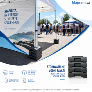 Stohovatelné vodní závaží na stan 10,5 l (sada 4 ks) – Lifestyle – AI vizualizace
