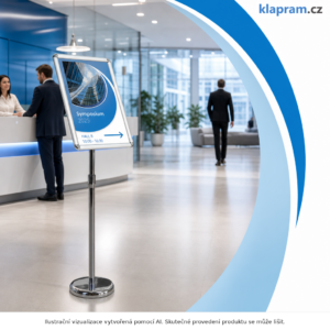 Teleskopický stojan na plakát A4 a A3 – Lifestyle – AI vizualizace