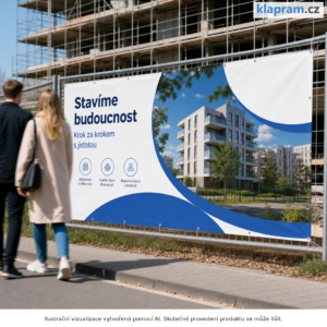 Tisk banneru na míru – banner 510 g/m² – Lifestyle – AI vizualizace