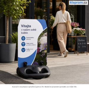 Venkovní stojan na desku se svorkou a vodní základnou – Lifestyle – AI vizualizace