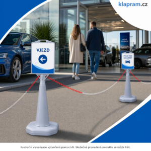 Výstražný kužel s cedulí a vodní základnou (sada 2 ks) – Lifestyle – AI vizualizace