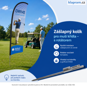 Zášlapný kolík pro muší křídla – s rotátorem – Lifestyle – AI vizualizace